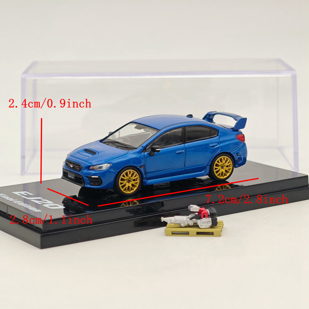 1/64 Hobby Japan Subaru WRX STI EJ20 Final Edition With Engine Blue Diecast  Car Limited Collection Auto Toys Gift