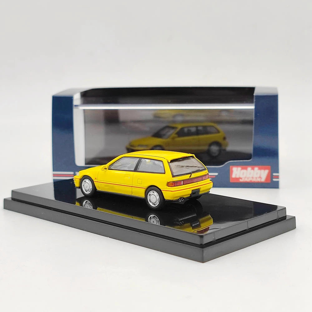 Hobby Japan 1/64 EF9 SiR Ⅱ Yellow HJ641031AY Diecast Model Toys Car Collection Gifts