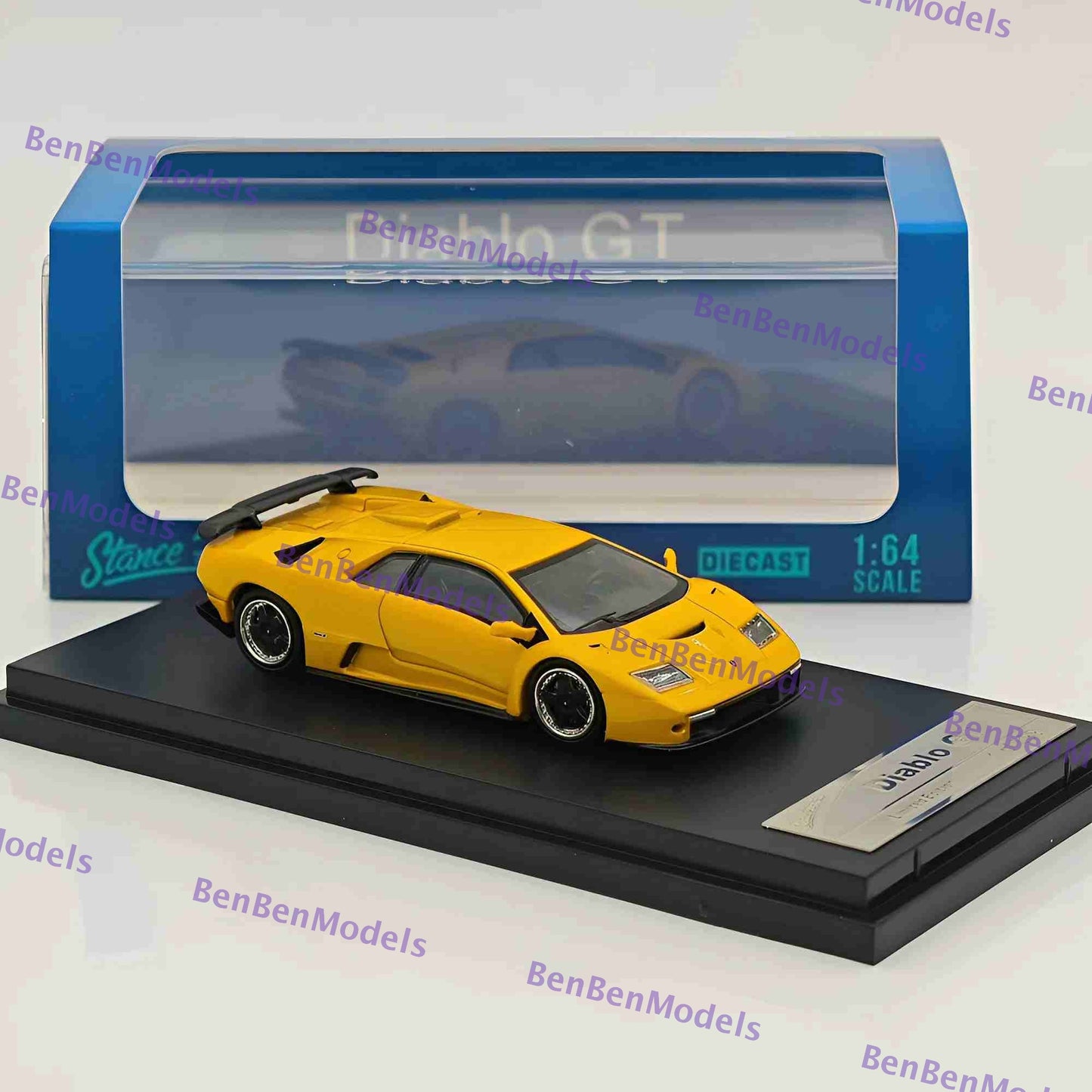 1:64 SH Yellow Diablo GT 1998 Racing Sports Model Diecast Models Car Limited