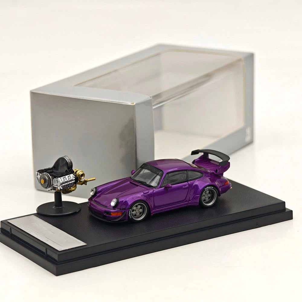 STREET WARRIOR SW 1:64 RWB 964 Purple Classic Sports Model Diecast Metal Car Limited Collection
