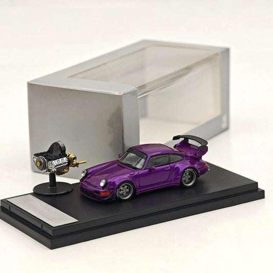 STREET WARRIOR SW 1:64 RWB 964 Purple Classic Sports Model Diecast Metal Car Limited Collection