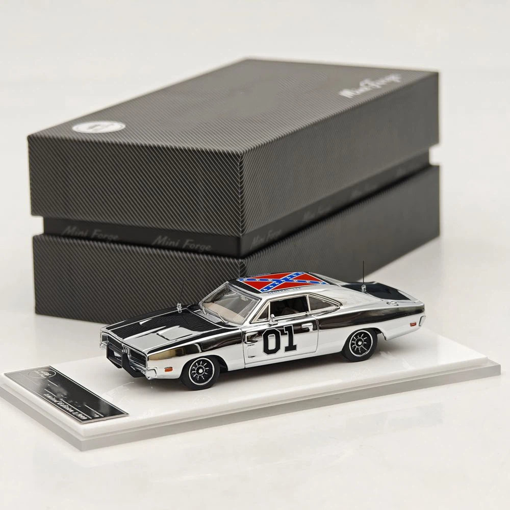 Limited Chrome Silver Edition 1:64 General Lee Charger Mini Forge Diecast Model Car