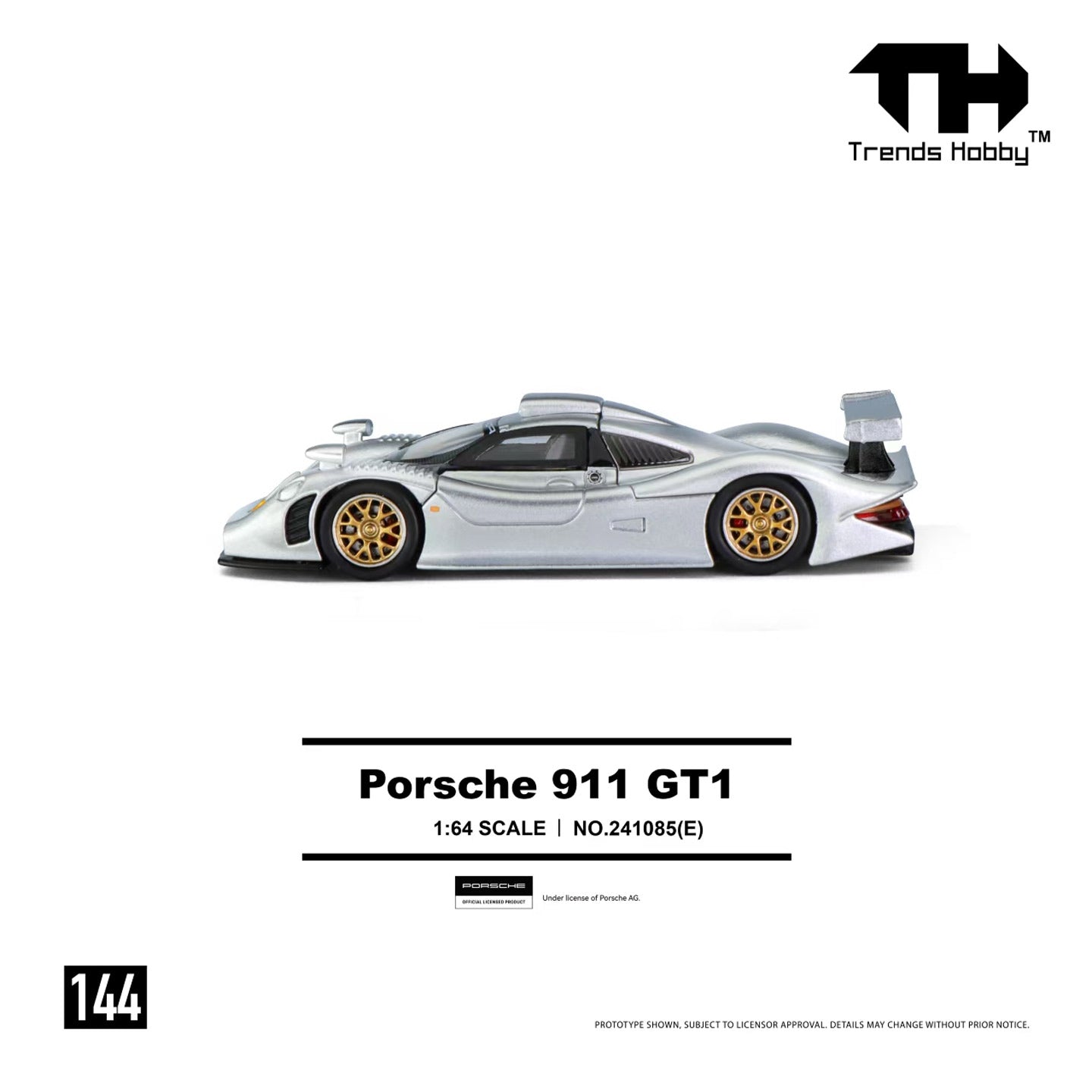 TH 1:64 Scale 911 GT1 1988 Le Mans Racing Simulation Alloy Open Cover Diecast Car Model Collection Gifts