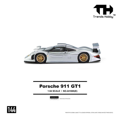 TH 1:64 Scale 911 GT1 1988 Le Mans Racing Simulation Alloy Open Cover Diecast Car Model Collection Gifts