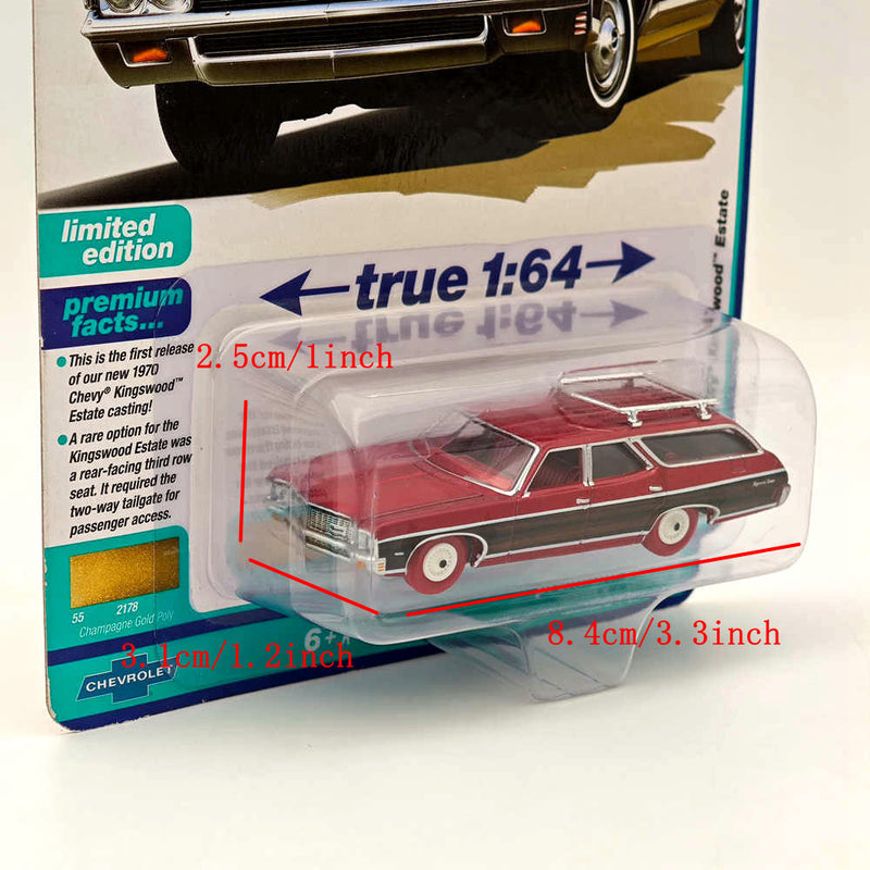 CHASE Auto World 1/64 1970 Chevy Kingswood Estate Ultra Red Diecast Models Car Collection