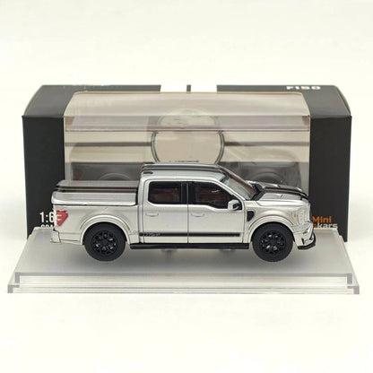 Fine Works64 x Mini Kars 1/64 F-150 Carroll Shelby Pickup Sport Truck Model Silver Gray Stripe Diecast Model Car Collection - with Accessories