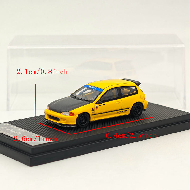 STREET WEAPON 1/64 Honda Civic EG6 Yellow Diecast Models Car Toy Limited 500 Collection