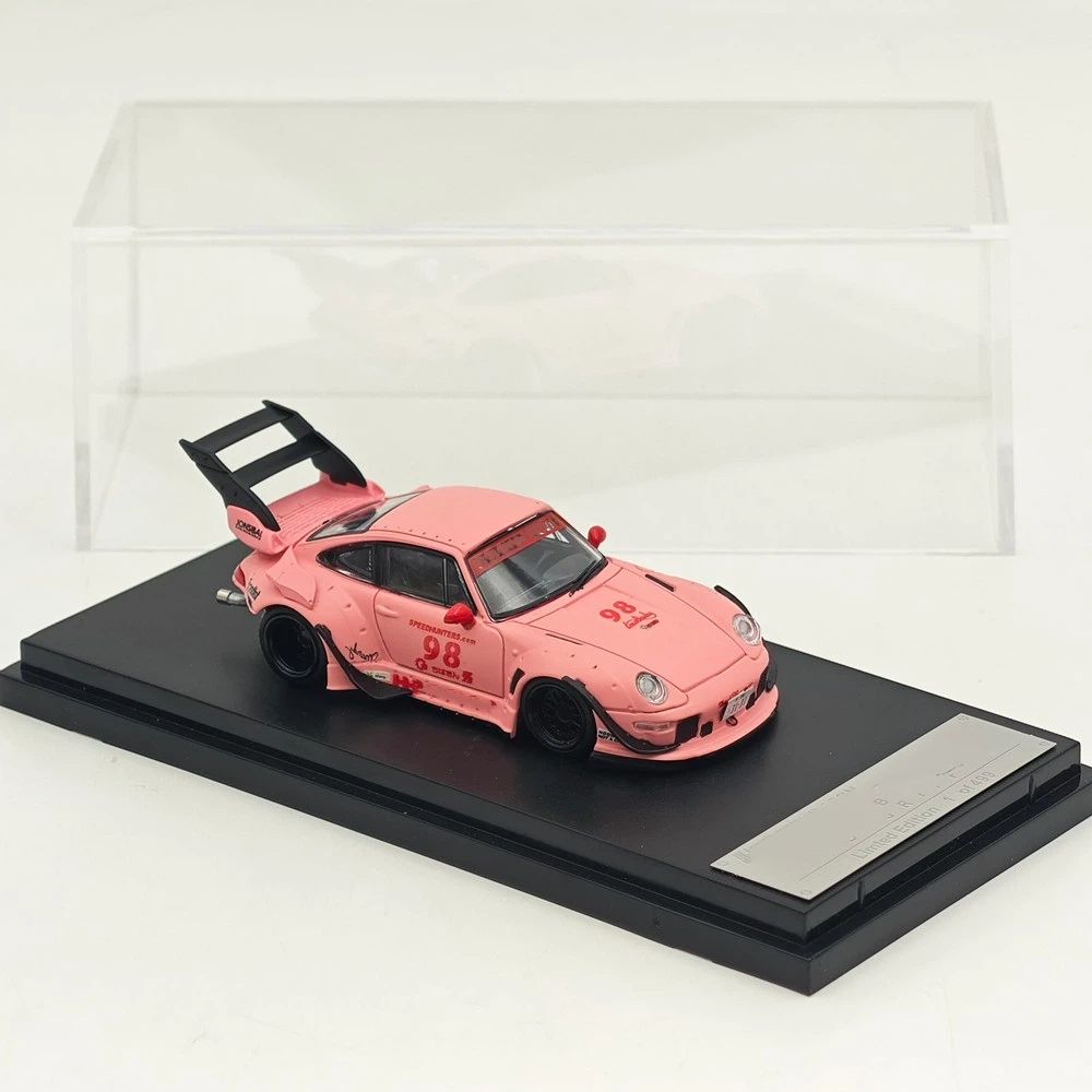 1:64 SW 993 911 #98 #91 Matte Pink / Green Diecast Model Car Limited Edition