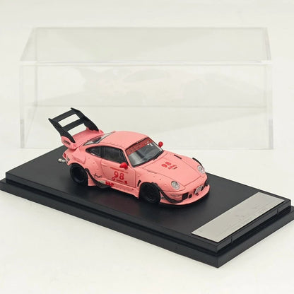 1:64 SW 993 911 #98 #91 Matte Pink / Green Diecast Model Car Limited Edition
