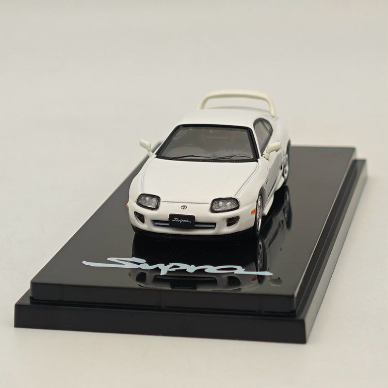 Hobby Japan 1/64 Toyota SUPRA RZ JZA80 GENUINE CUSTOMIZED VER with ActiveSpoiler White HJ643042W Diecast Models Car Collection