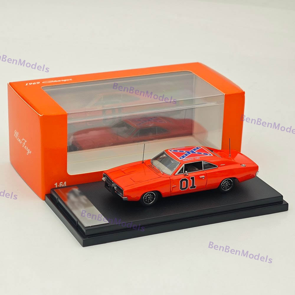 1:64 Mini Forge 1969 Charger General Lee Red Diecast Metal Car Limited