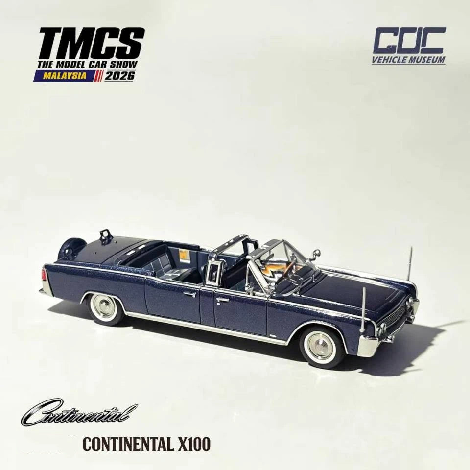 GOC 1:64 Continental X100 Luxury Limousine Blue TMCS 2026 Diecast Collectible Model