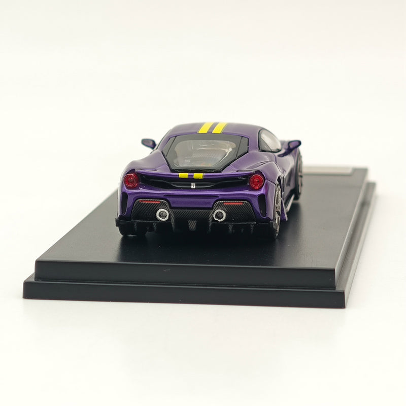 Ichilan 1:64 Ferrari Novitec 488 Pista Purple Super Racing Sports Model Diecast