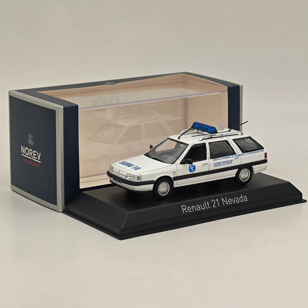Modèle réduit de voiture moulé sous pression Norev RENAULT 21 NEVADA 1991 SAMU 10, 1/43, collection blanche 