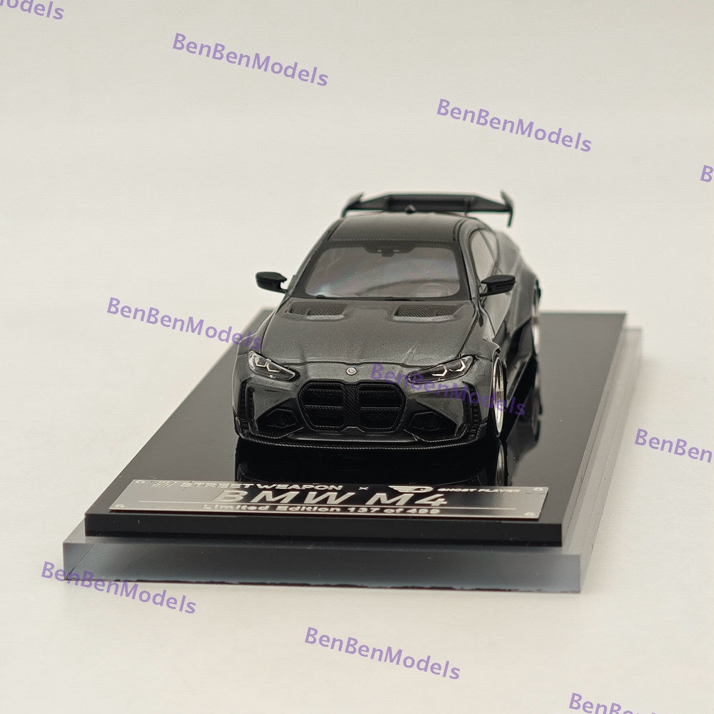 1:64 SW BMW G82 M4 ADRO BODY KIT Coupe Sports Model Diecast Metal Car Gray