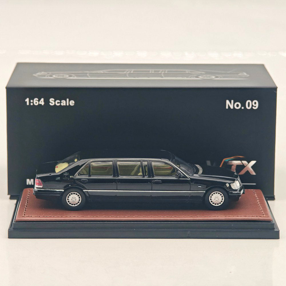 WTX 1 64 W140 S600 Stretch Limousine Black Diecast Model Collectible Display Car