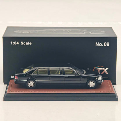 WTX 1 64 W140 S600 Stretch Limousine Black Diecast Model Collectible Display Car