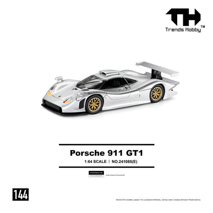 TH 1:64 Scale 911 GT1 1988 Le Mans Racing Simulation Alloy Open Cover Diecast Car Model Collection Gifts