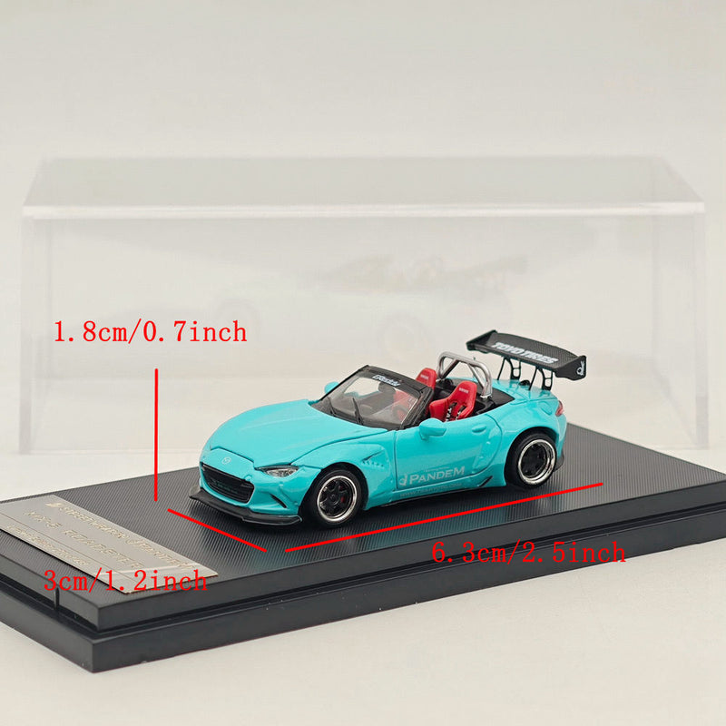 Street Weapon 1:64 MAZDA MX-5 ND Pandem Rocket Bunny Widebody Blue Diecast Model Car Collection