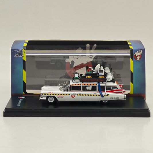 Modèle réduit de voiture miniature moulé sous pression Cadillac Ghostbusters ECTO-1A à l'échelle 1/64 