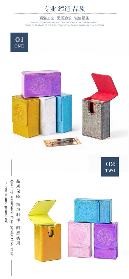 Holographic PU Magnetic Tarot POKEMON TCG PTCG CCG Deck Box Flip Top Card Storage Case