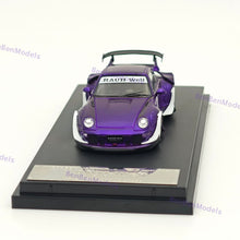 1:64 SW Porsche RWB 993 Purple Military Women's Low-Tail Glossy Diecast Model