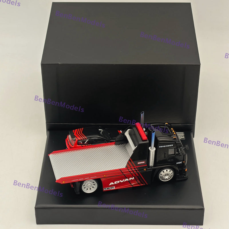 1:64 SH KAMA3 Tow Truck Advan Version with Civic EK9 Diecast Model Car