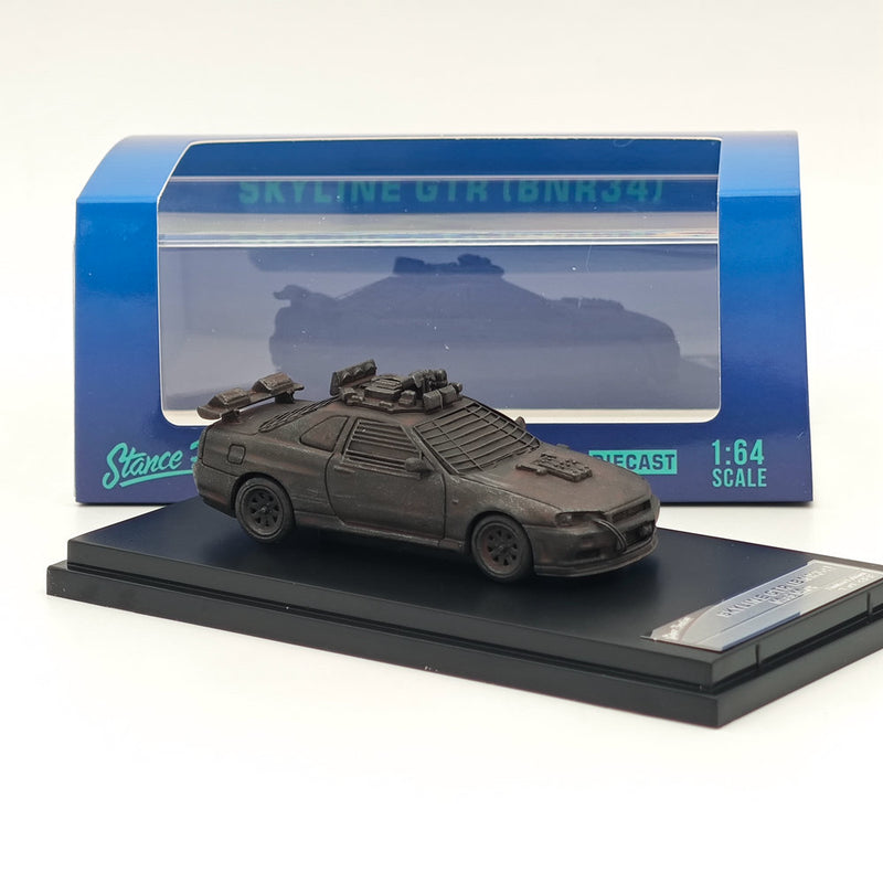 SH 1:64 Skyline GTR BNR34 Black Mad Max Figure Sports Diecast Models Car Limited Collection Atuo Toys Gift