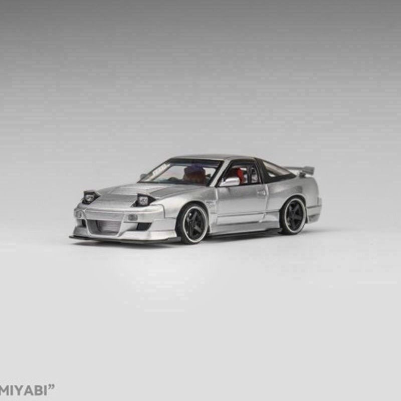 1/64 MT180SX Custom Aero Style Metallic Silver Alloy Diecast Hobby Display Model Gifts Toys