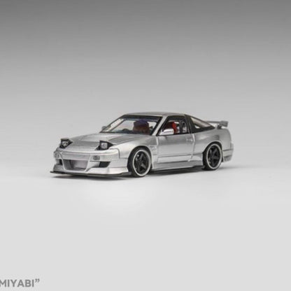 1/64 MT180SX Custom Aero Style Metallic Silver Alloy Diecast Hobby Display Model Gifts Toys