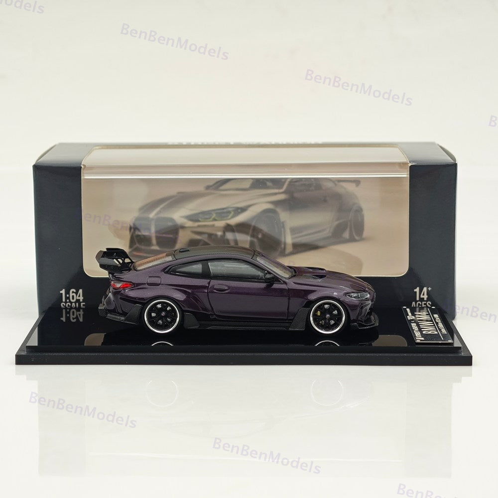 1:64 SW BMW M4 G82 Sports Model ADRO BODY KIT Model Car Alloy Purple Gifts