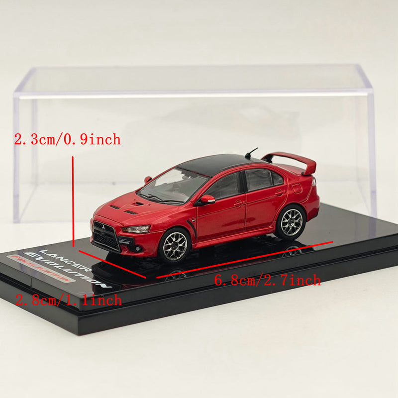 Hobby Japan 1/64 Mitsubishi Lancer Evolution X Final Edition Red Metallic Carbon Roof HJ642053BR Diecast Model Car Limited Collection