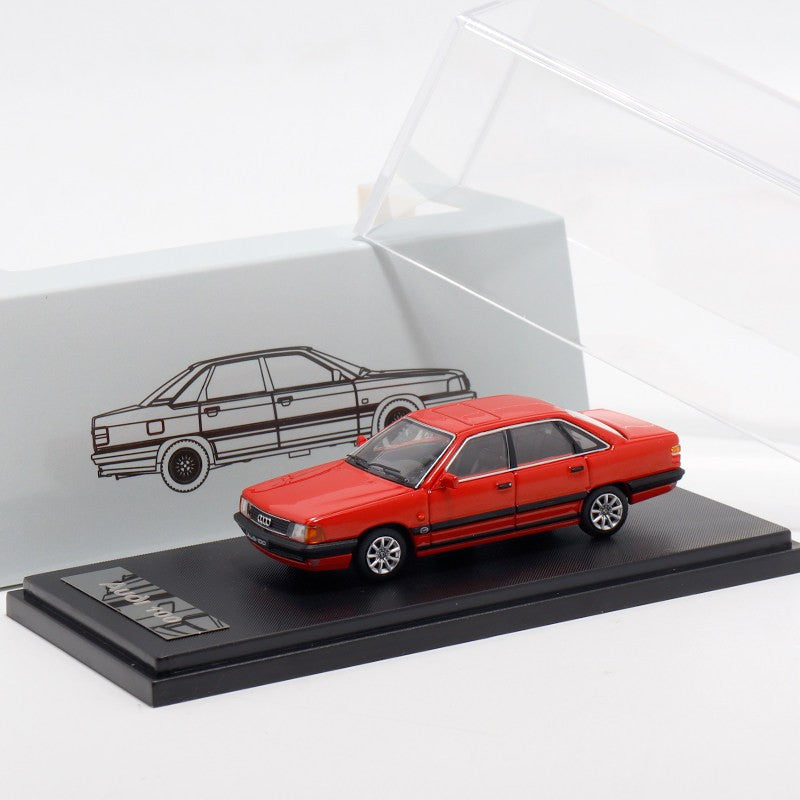 Rhino Model RM 1:64 for 100 C3 3rd Gen Red Alloy Diecast Car Model Vintage Classic Sedan Hobby Collectible Gift