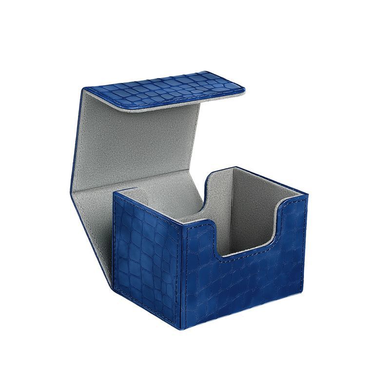 Magnetic Flip PU Card Deck Box Croc Grain Side Insert Trading Card Storage Box For Collectible Cards