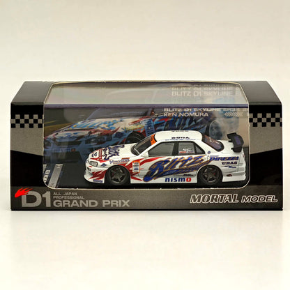 MORTAL 1:64 NISSAN BLITZ D1 SKYLINE ER34 URAS K5-660R MJ STYLE Drift Car Edition Miniature Diecast Toys Modèles de voitures Hobby Collection Cadeaux 