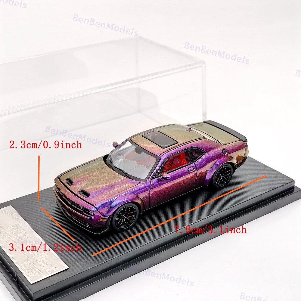 SH 1:64 gradient purple Dodge SRT Hellcat Muscle Sports Diecast Metal Car