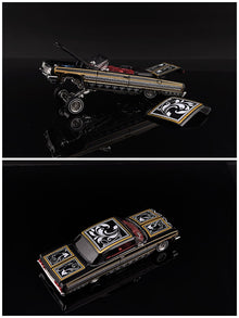 Précommande Fine Works FW 1:64 Impala Lowrider Noir Or Décapotable Ouvrable Châssis Réglable Voiture en Alliage Moulé sous Pression