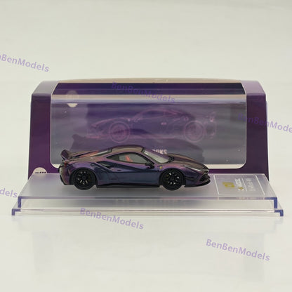 1:64 CM Ferrari LB 488 Widebody Purple Super Racing Sports Model Diecast Car