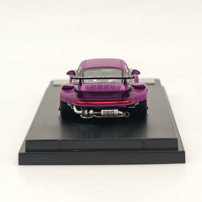 1:64 SW Purple 911 RWB 993 Apple #18 Modèle de voiture de sport de course en métal moulé sous pression 