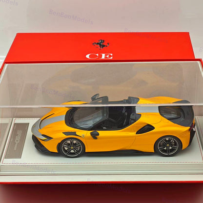 CE 1/18 Ferrari SF90 Spider Supercar Car Yellow Resin Model Limited Collection