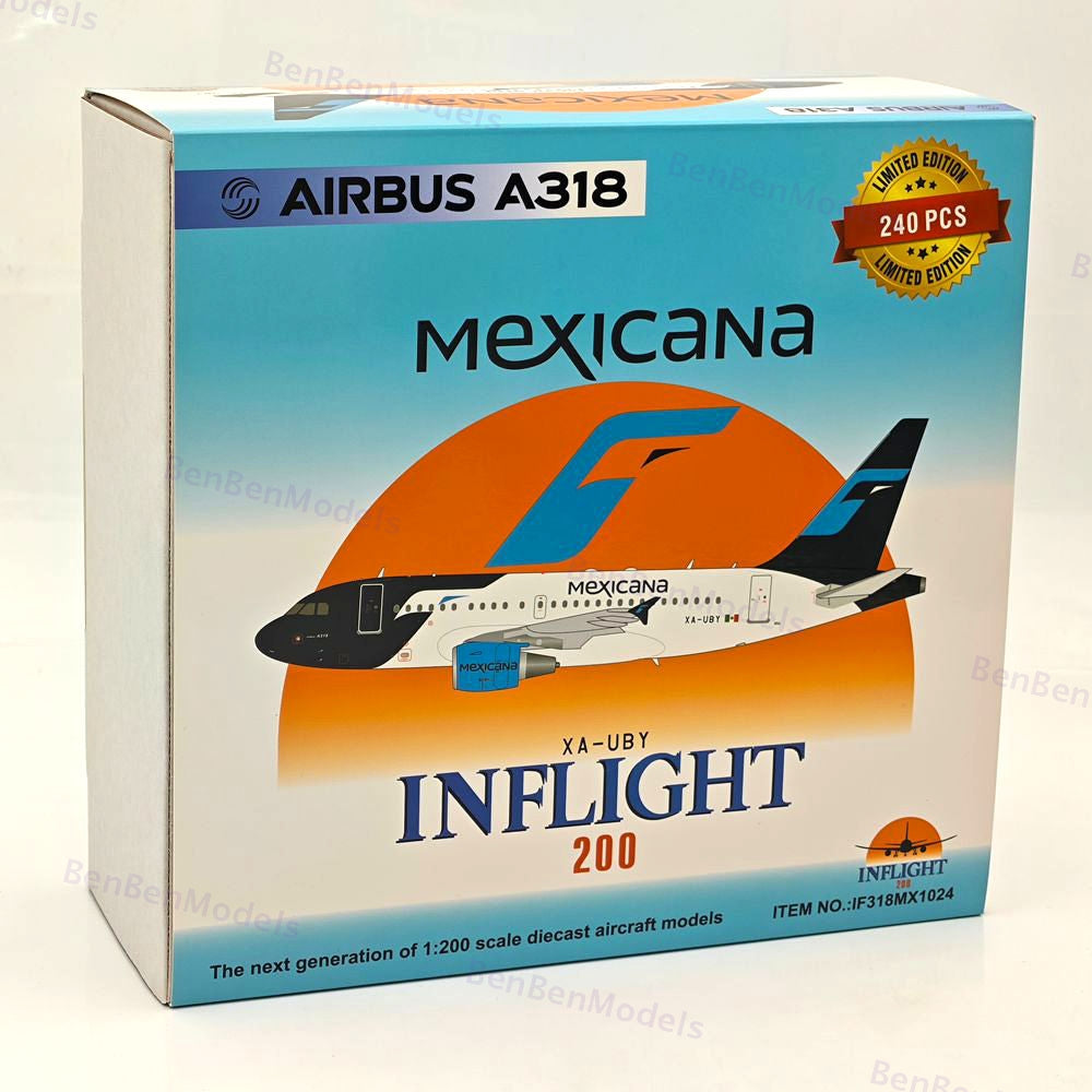1:200 Mexicana Airbus A318 / XA-UBY / IF318MX1024 / INFLIGHT 200 / WITH STAND