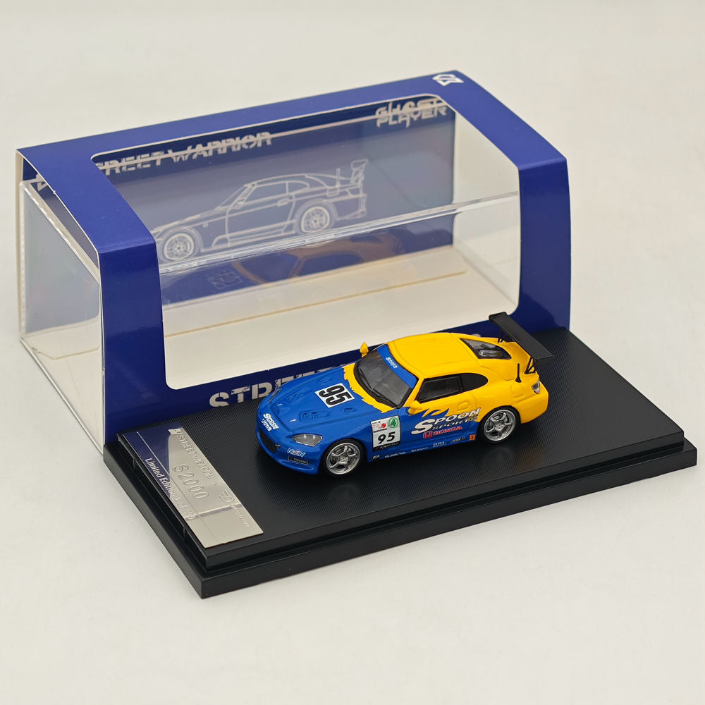 Modèle réduit de voiture moulée sous pression Honda EG6/S2000 SPOON bleu/jaune, édition limitée, échelle 1:64