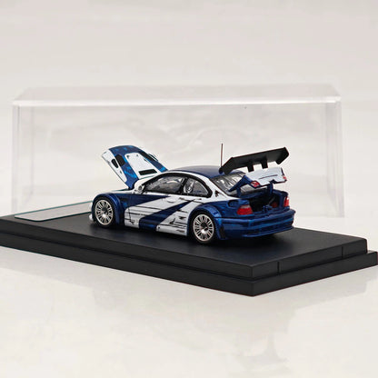 Ghost Player 1:64 E46 M3 GTR NFS Blue/White Manga Paint Openable Hood & Trunk Diecast Model Car Limited Collection
