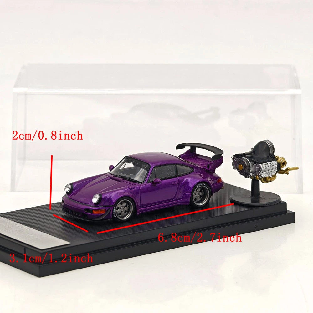 STREET WARRIOR SW 1:64 RWB 964 Purple Classic Sports Model Diecast Metal Car Limited Collection