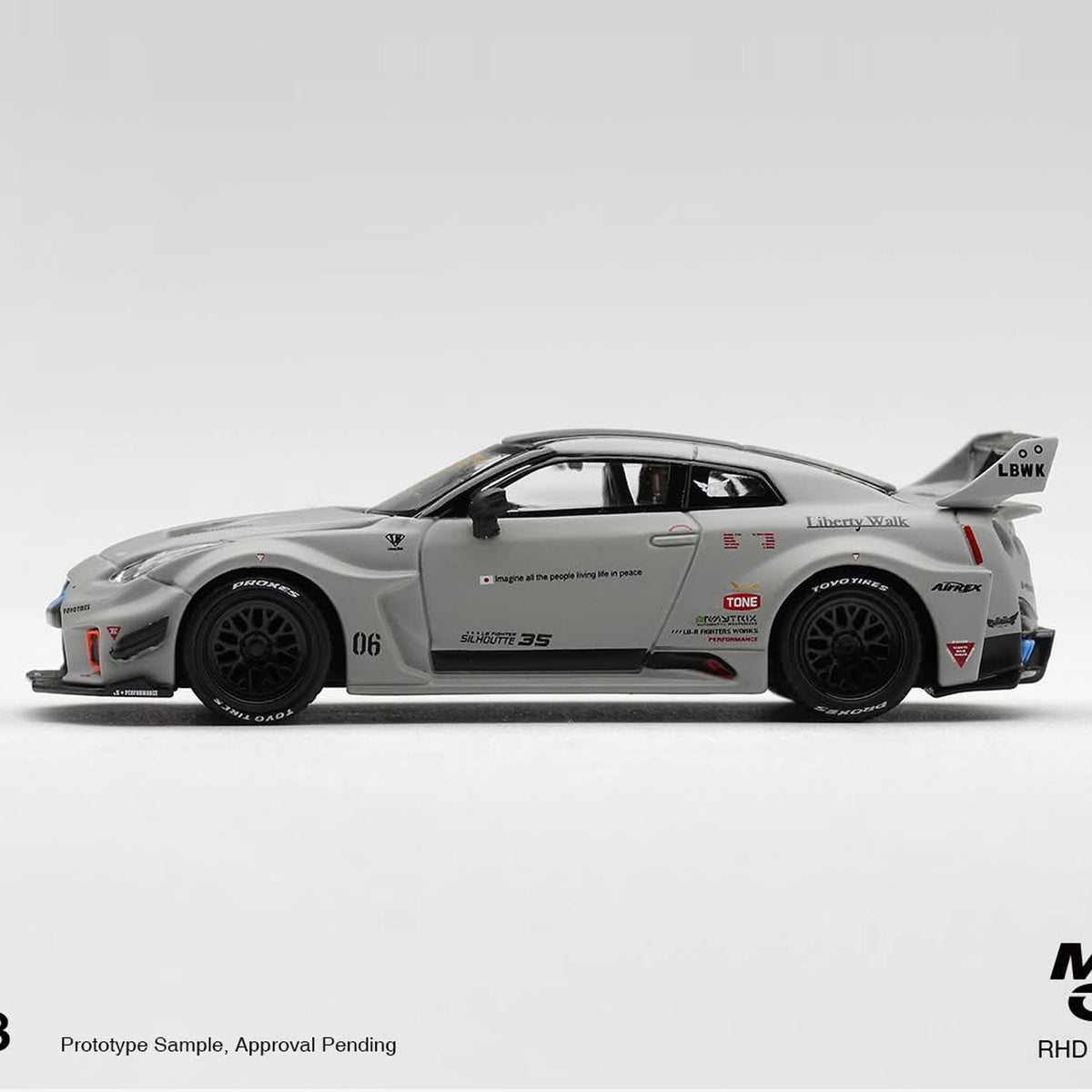 Minigt 1:64 GT R 35gt rr Combat Gray Lbwk Modified Alloy Car Model 1248