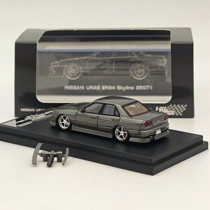 Mortal & OM 1:64 Nissan ER34 uras SKYLINE Miniature Diecast Toys Car Models Hobby Collection Gifts Limited 699