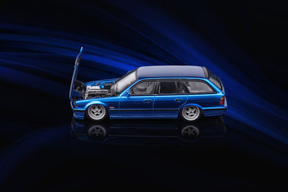 Mortal 1:64 M5 E34 TOURING Wagon Openable Hood Diecast Toys Car Models Hobby Collection Gifts