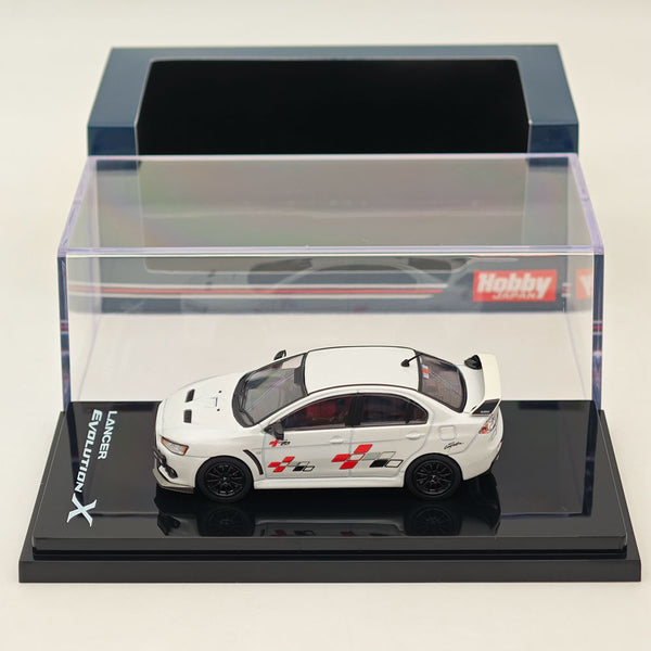 Hobby Japan 1/64 Mitsubishi Lancer Evolution X RALLIART White Pearl HJ643053BWP Diecast Model Car Limited Collection