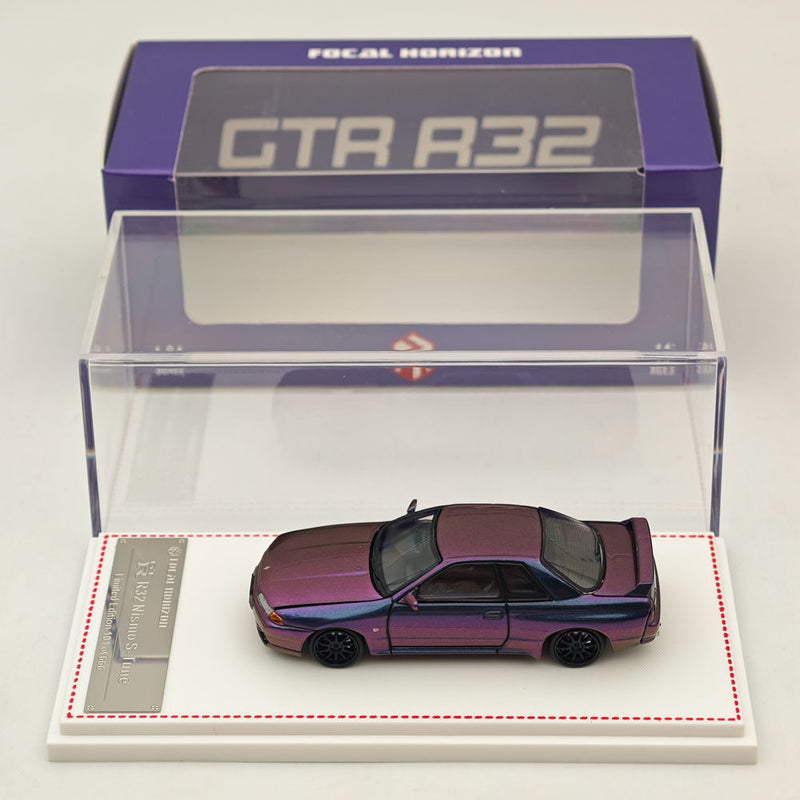 1:64 FH Nissan Skyline GTR R32 Nismo S-Tune Sports Purple Model Diecast Metal Collection Auto Gift