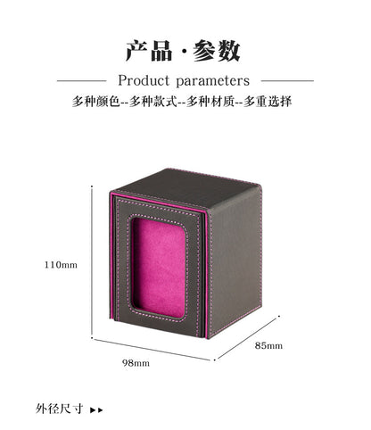 Portable Magnetic PU Deck Box Vertical Side Loading with Front View Window for TCG CCG Trading Cards